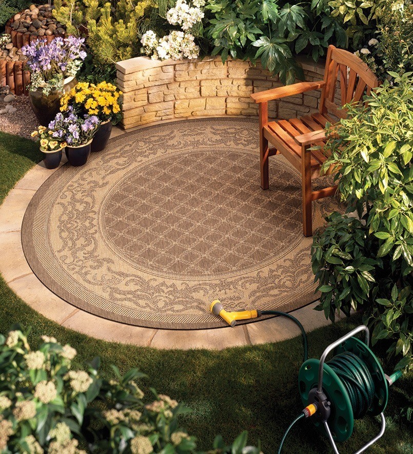 outdoor living space with rug | Classic Flooring Center 