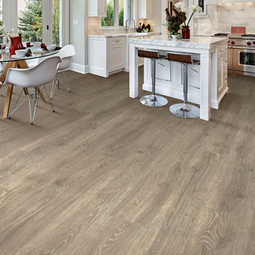 light colored laminate flooring in a kitchen