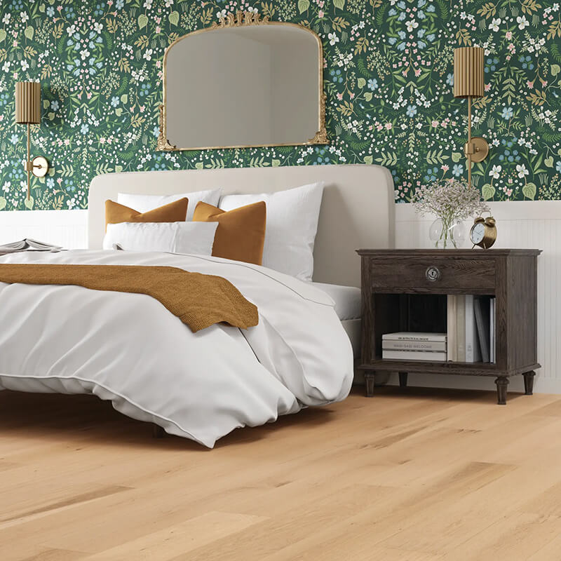 hardwood flooring in modern bedroom