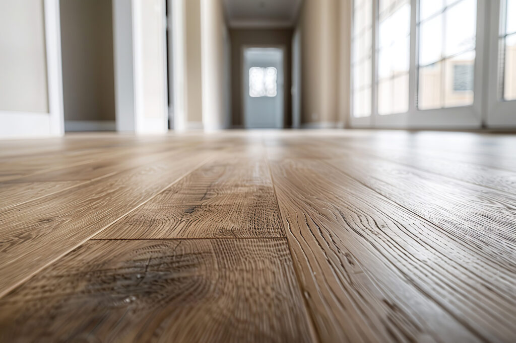 close-up of textured hardwood