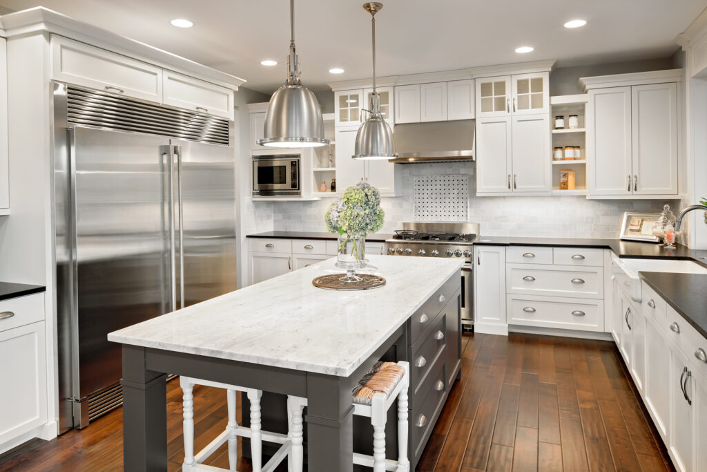 textured hardwood flooring in ktichen