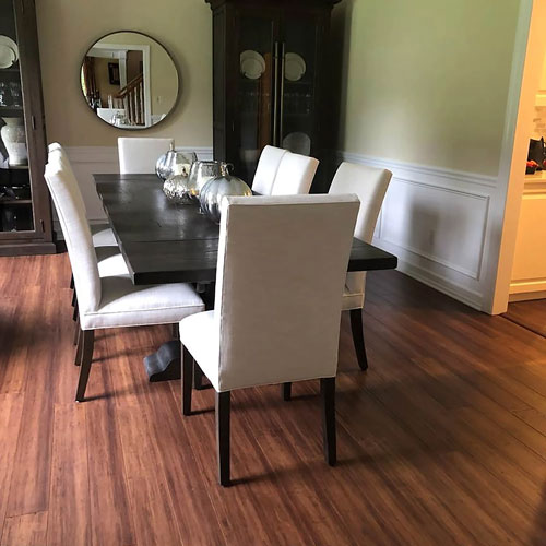 bamboo flooring in dining area 