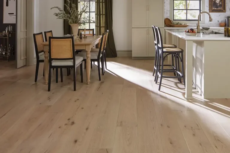 light colored oak flooring in a dining area 