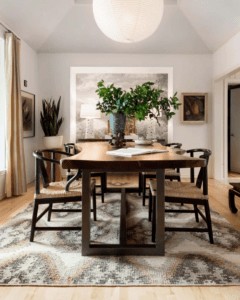 patterned rug in dining room 240x300 1 | Classic Flooring Center